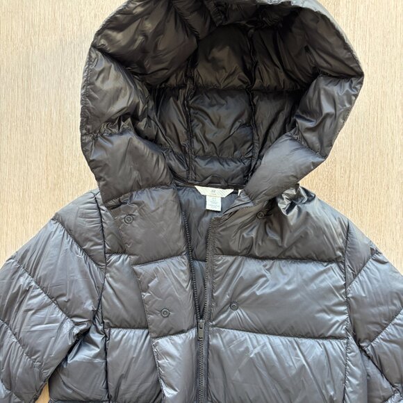 🖤 H&M Black Long Down Puffer Coat Size S | Hooded Warm Winter Jacket - Picture 6 of 6